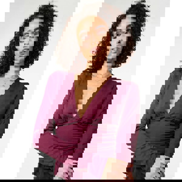 Pink Vanilla Stretch V Neck Hanky Hem Top