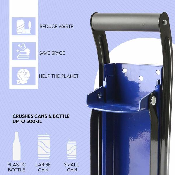 LKH HOME COLLECTION Can Crusher & Bottle Opener - Soda Beer Can Crushers for Recycling, Wall Mounted with Soft Grip Handle, Built-in Tin Opener
