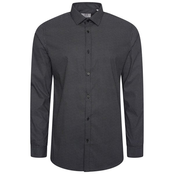 Harry Brown London Micro Dot Slim Fit Shirt - Black