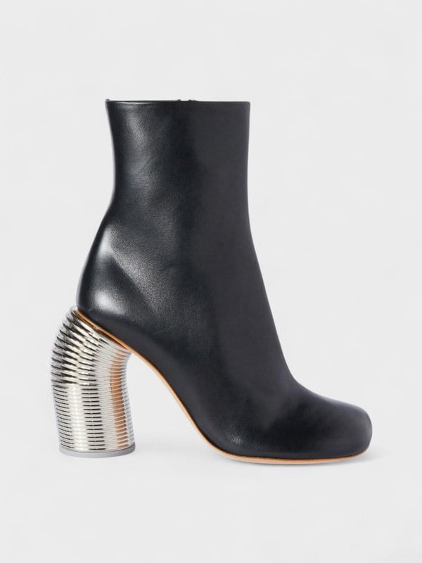 Off-White Spring Leather Ankle Boots