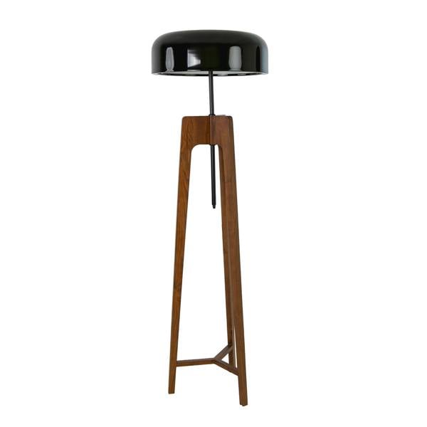 Angel Cerdá Floor lamp in black and white aluminium and walnut-coloured pine wood 8110
