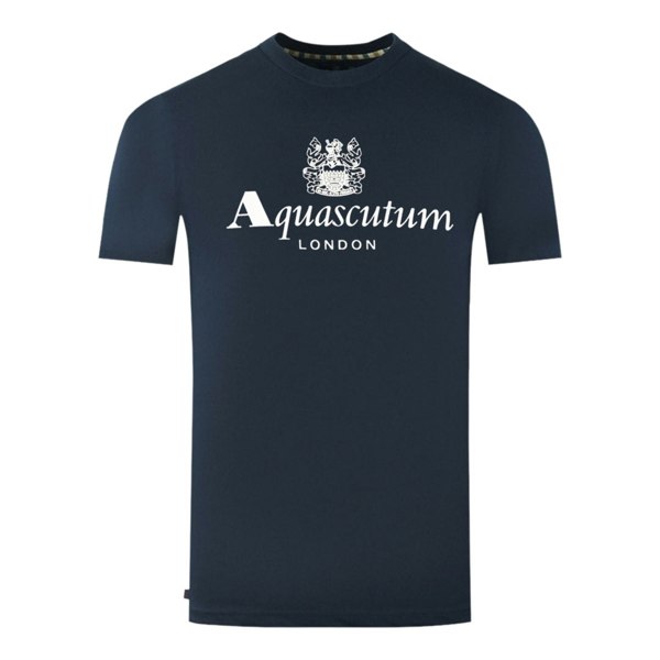 Aquascutum London Aldis Brand Logo T-Shirt - Navy Blue