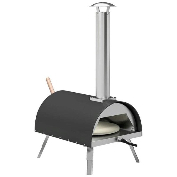 Bobobiy Outdoor Pizza Oven Foldable Legs Pellet Wood Fired Pizza Maker w/ 12" Rotating Stone and Peel