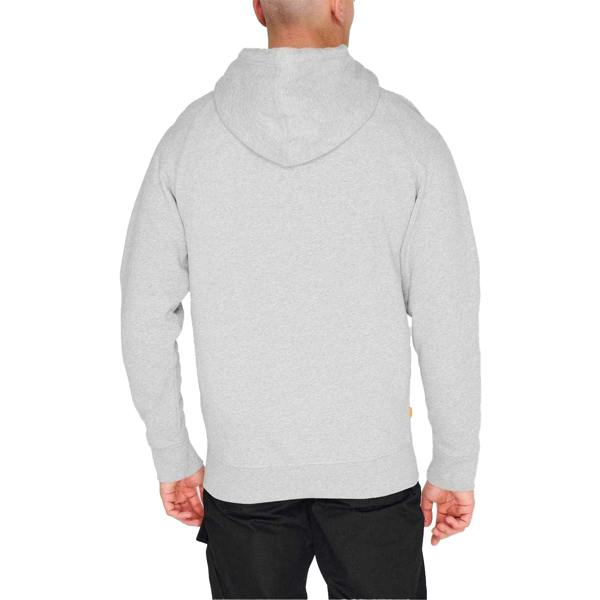 Timberland Mens Cotton Blend Lightweight Raglan Full Zip Hoodie - Medium Grey - 