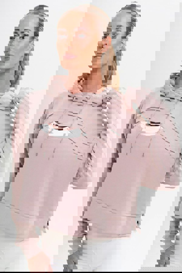 Discipline 365 Nude Drawstring Cut Out Hoodie