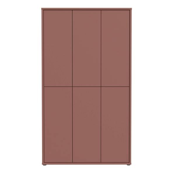 Furniture To Go Alice Springs Tall Shoe Cabinet with 6 Doors Push-to-Open in Terracotta
