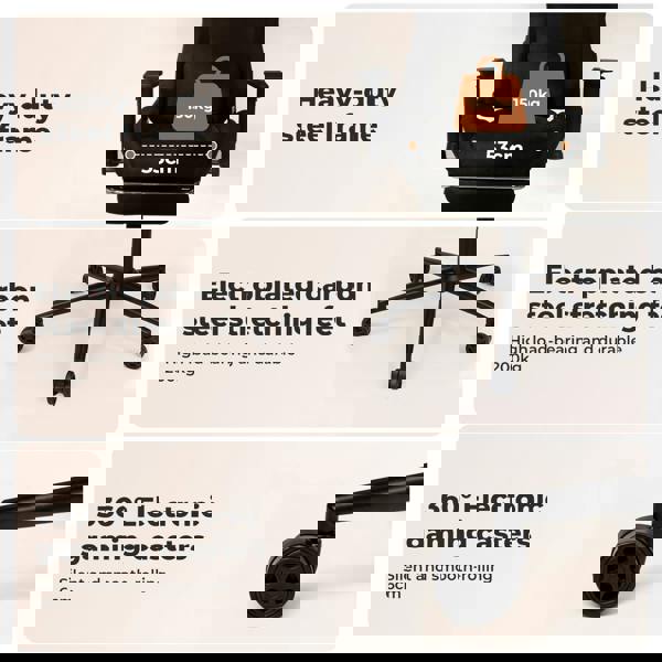 Levede Ergonomic Office Chair Reclining Executive Chair Spring Seat Adjustable Armrest