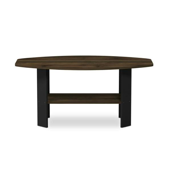 WALPLUS Simple Design Coffee Table, Columbia Walnut/Black Stylish Easy-Assembly Design For Small Spaces (Walnut, Black)