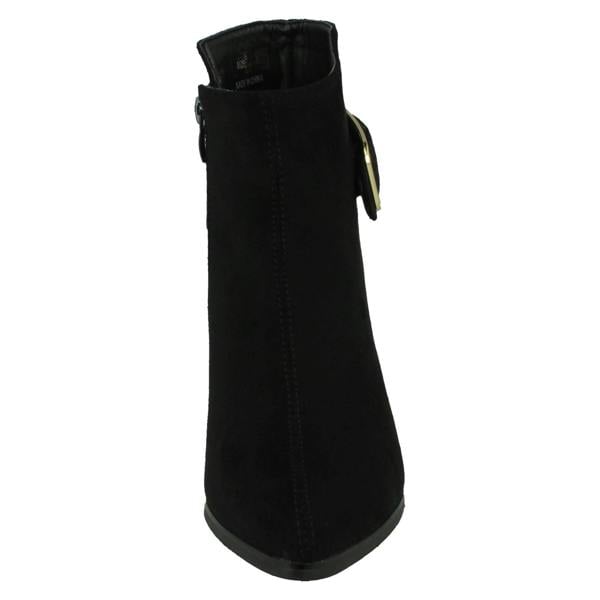 Spot On Ladies High Heel Ankle Boots with Inside Zip and Side Buckle F51205