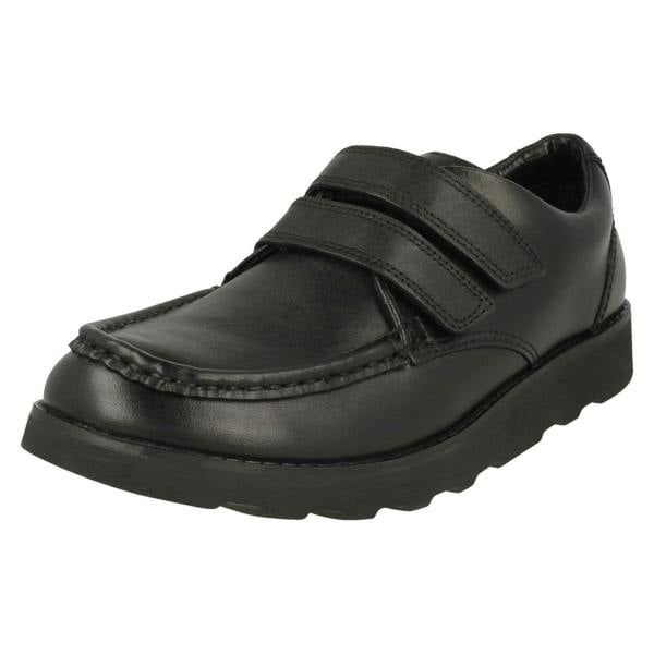 Clarks Boys Clarks Hook And Loop Fastening Formal Shoes Crown Tate