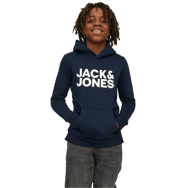 Jack And Jones Boys Bradley Drawstring Hoodie - Navy Blazer - 
