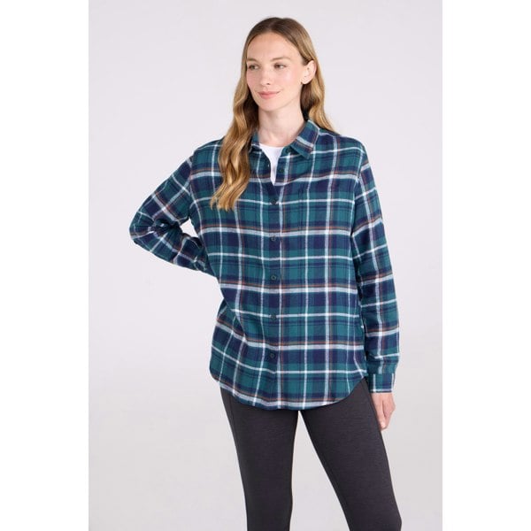 Mountain Warehouse Womens Balsam Brushed Flannel Longline Shirt - Teal