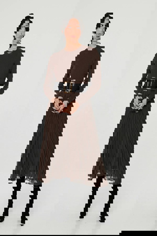 Black | Rectangle Buckle Stretch Wide Belt

