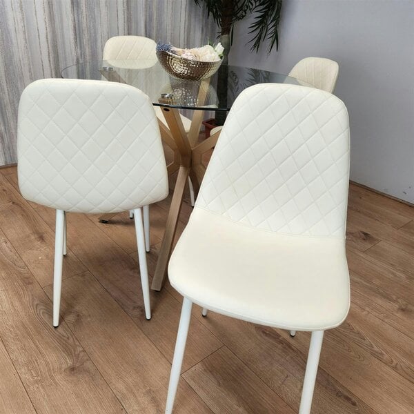 Kosy Koala Forest Round Glass Table + 4 cream gem