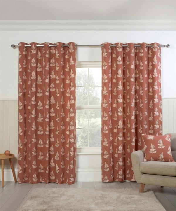 Sundour Esher Fern Leaf Eyelet Curtains