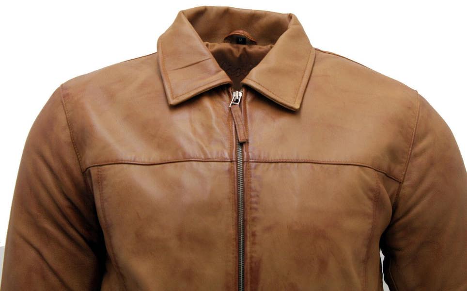 Infinity Leather Mens Retro Classic Nappa Leather Biker Jacket