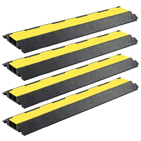Berkfield Cable Protector Ramps 4 pcs 2 Channels Rubber 101.5 cm