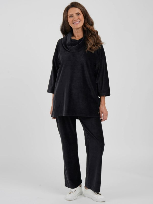 TIGI-Wear Rib Velour Wide Leg Trouser