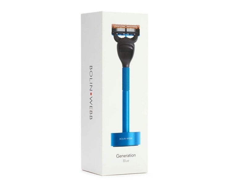 Bolin Webb Generation Blue Shaving Set with Stand - Gillette Fusion Razor
