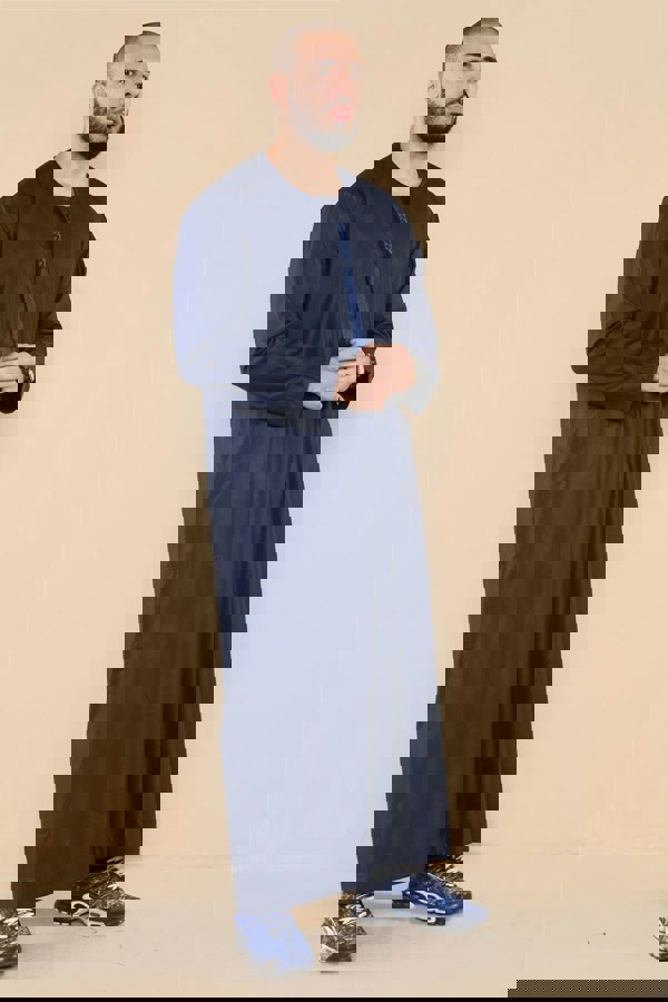 Thobez Men's Thobe Jubba Islamic Clothing Muslim Kaftan Emirati Omani Robe Arab Tassel