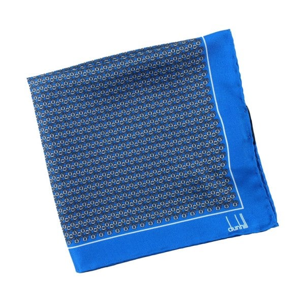 Dunhill mulberry silk pocket square Luxurious silk with a curb chain pattern