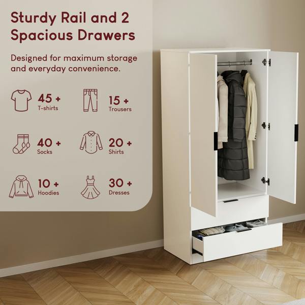 Vida Designs Trega 2 Door 2 Drawer Wardrobe