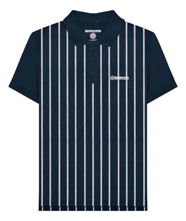 Lambretta Mens Classic Retro Pinstripe Mod Ska Casual Polo Shirt