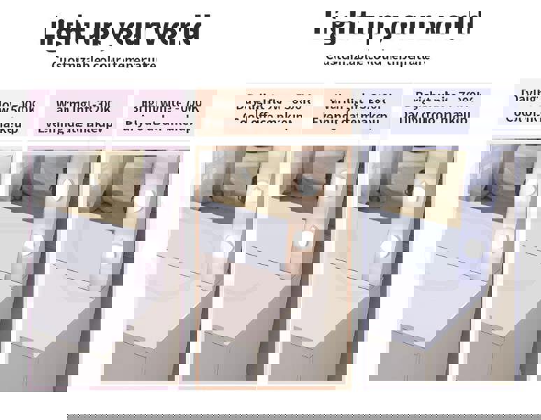 Levede Vanity Makeup Dressing Table White with Led  Light Mirror Drawer PU Stool