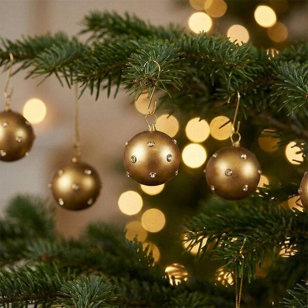 Garden Greatness Glass Christmas Tree with Gold Baubles