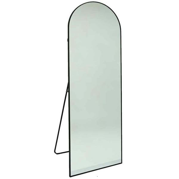 Gr8 Home 160x50cm Arched Full Length Mirror Black Aluminium Frame Floor Standing