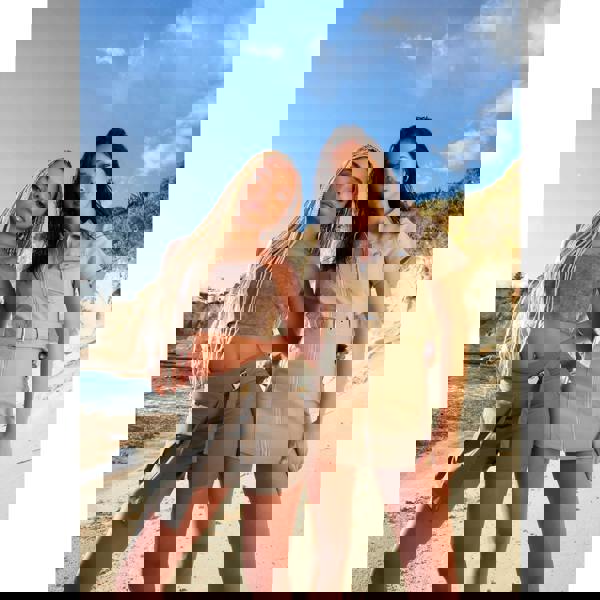 Pink Vanilla Stone Washed Stretch Crop Top