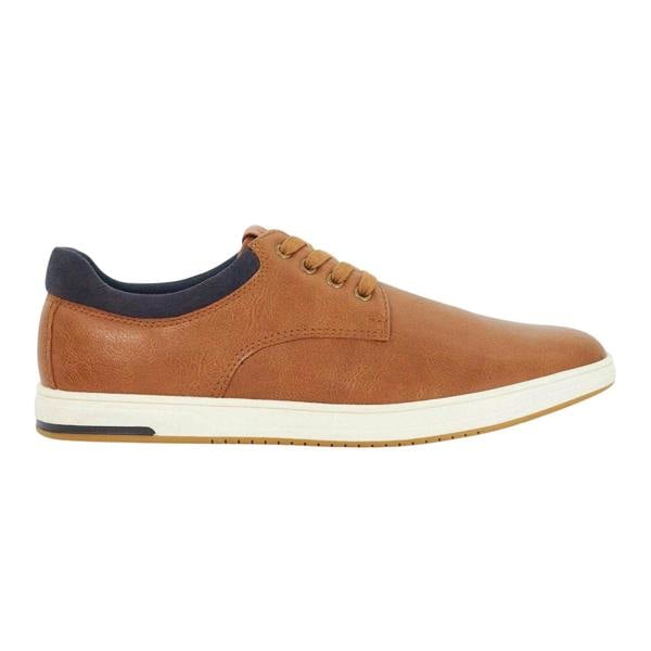 Dune London Mens Tamsen Lace Up Flat Trainers - Tan - 