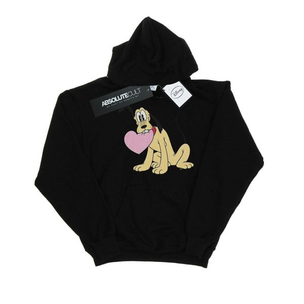 Disney Womens/Ladies Pluto Love Heart Hoodie - Black