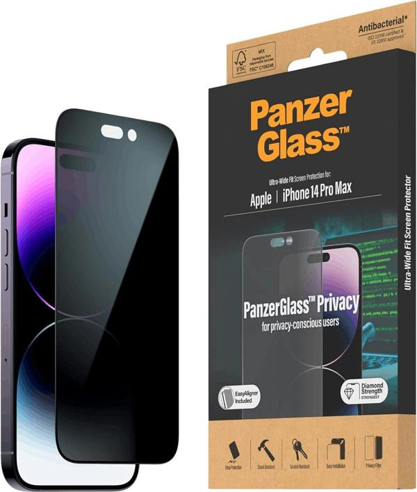 PanzerGlass Panzer Glass Privacy Classic Fit Screen Protector for iphone 14 Pro Max 6.7" - P2770