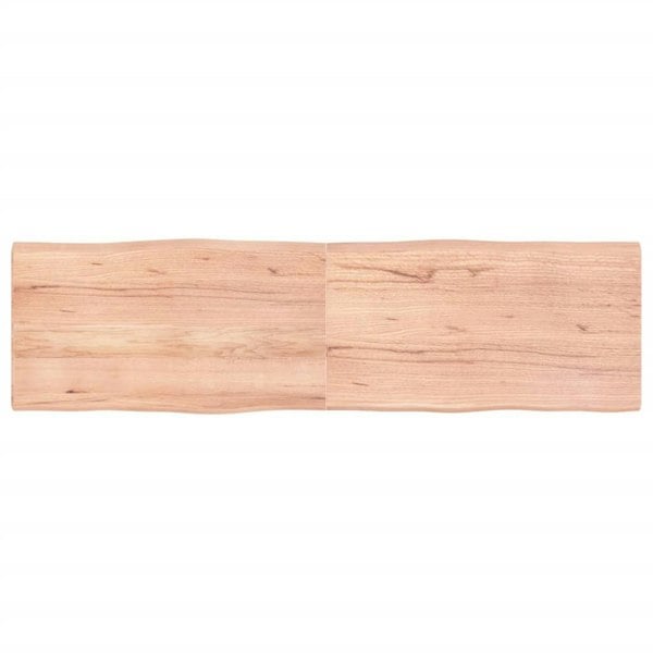 Berkfield Table Top Light Brown 180x50x4 cm Treated Solid Wood Oak Live Edge