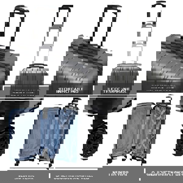 Flight Knight Set of 3 Hard Shell Suitcases Carry On Cabin & Check in Hold Luggage