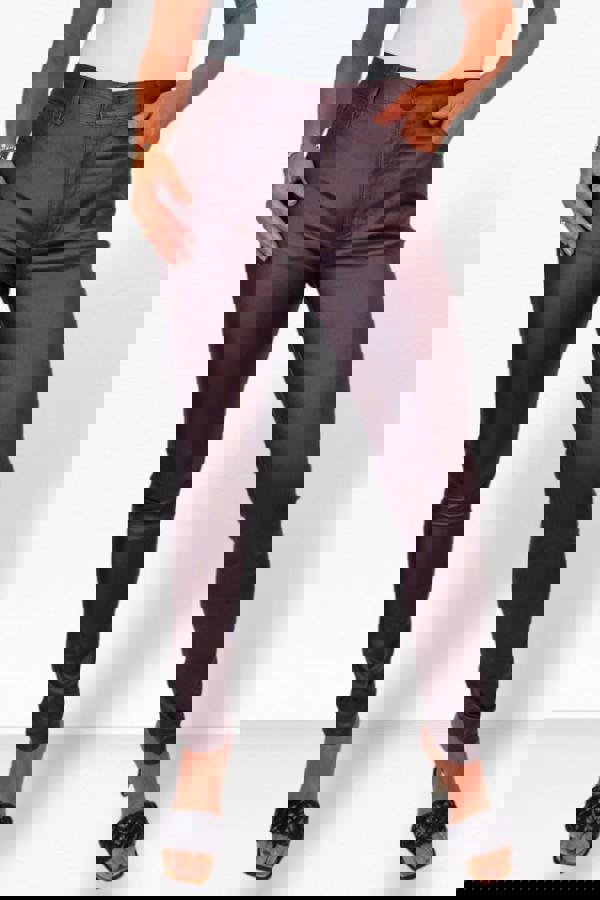 Paulo Due Womens Skinny Coated Leather Look Jeans