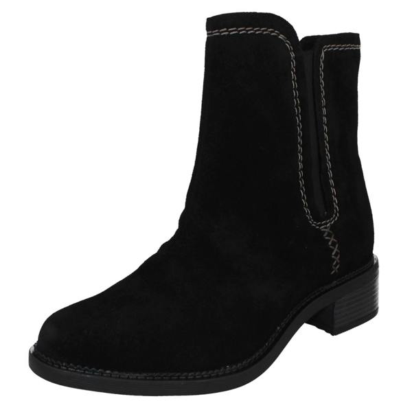 Clarks Ladies Clarks Zip Mid Calf Ankle Boot Maye Zip