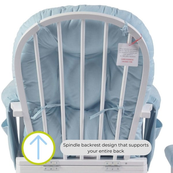 Haywood Reclining Baby blue nursing chair spindle backrest