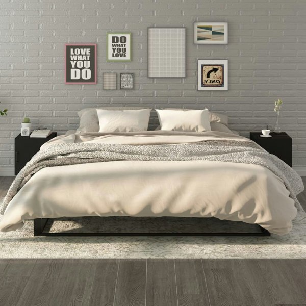 Berkfield Bedside Cabinets 2 pcs Black Engineered Wood