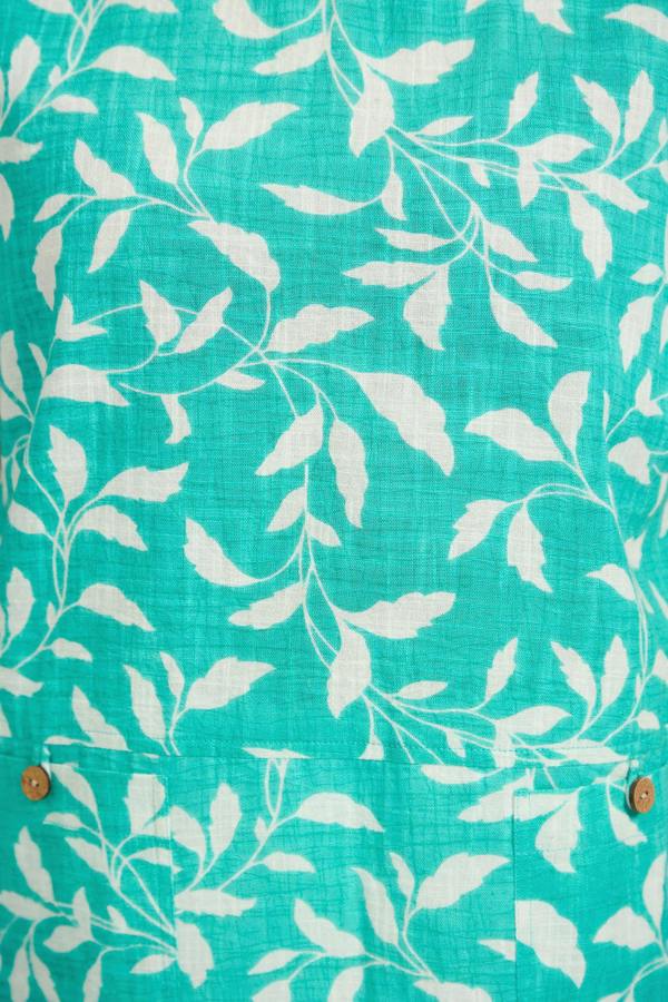 Mudflower Leaf Print Ladder Trim Top