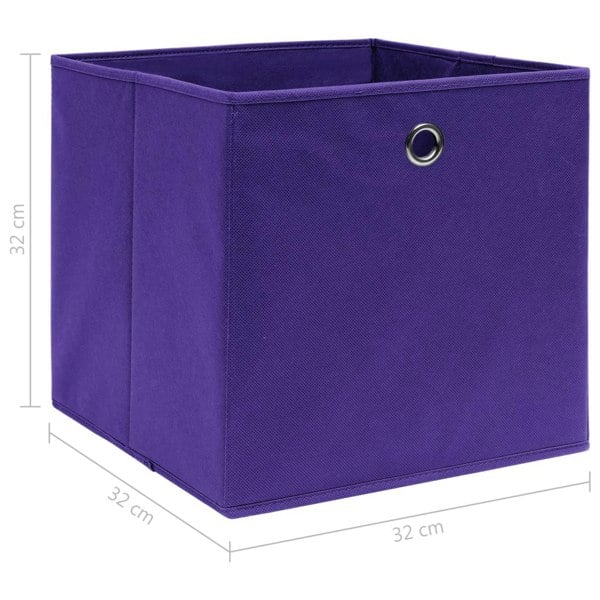 Berkfield Storage Boxes 10 pcs Purple 32x32x32 cm Fabric