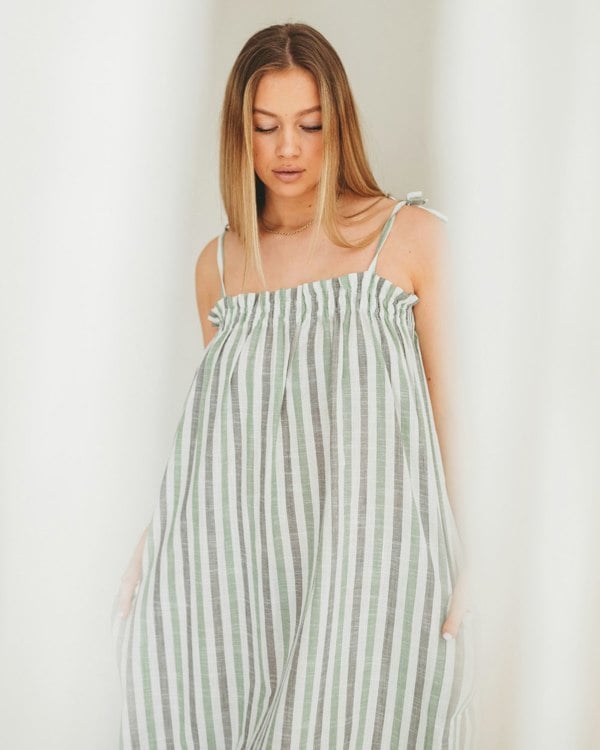 Anna Multicolur Multifunctional Stripe Print Maxi Skirt- image 7