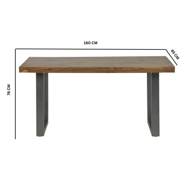 IH Design Dunphy Industrial Rectangular 6 Seater Dining Table