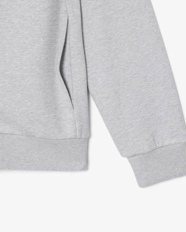 Lacoste Half Zip Mens Fleece Sweatshirt - Silver Chine CCA | CHO | Designer Mens Sweatshirts