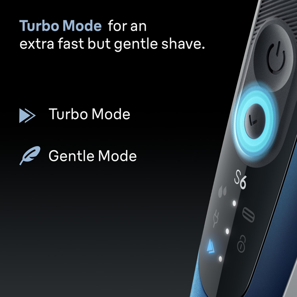 Braun Series 6 62-B1200S Electric Shaver, +1 Attachment - Blue