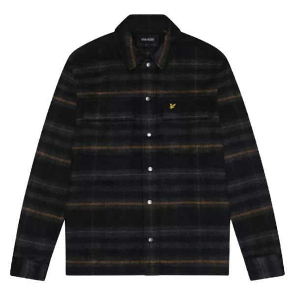 Lyle & Scott Brushed Tartan Jet Black Overshirt Jacket S