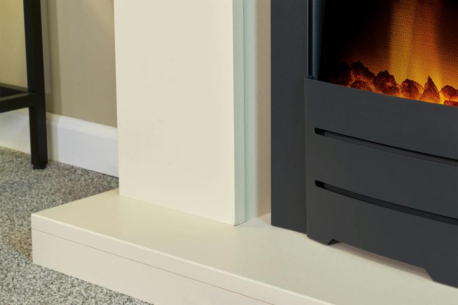 Adam Lomond Fireplace in Stone Effect with Colorado Electric Fire in Black, 39 Inch