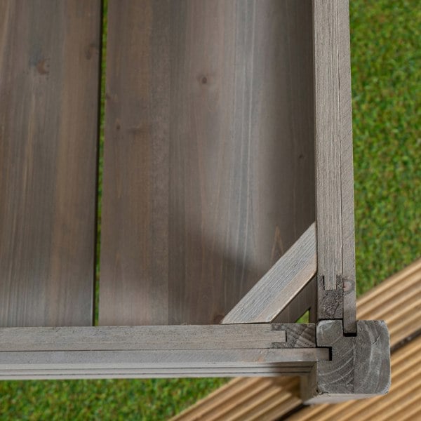 Samuel Alexander 75 x 123cm Samuel Alexander Large Raised Grey Wooden Garden Bed Planter with Slatted Base