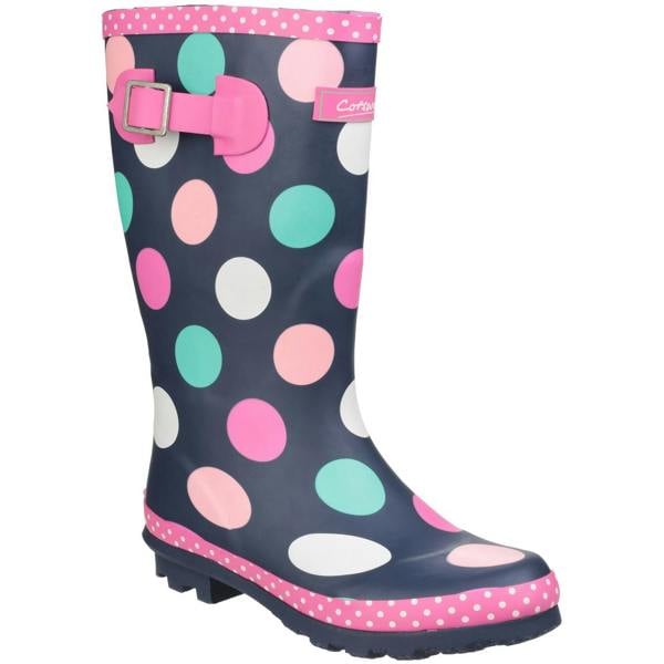 Cotswold Childrens Girls Dotty Spotted Wellington Boots - Multicoloured